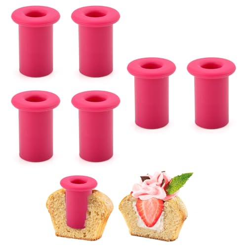 12 Stück Silikon Ausstecher Backförmchen, Silikon Cupcake Aushöhler, Perfekte Aussparungen für professionelle Muffins Cupcakes, Cupcake-Ausstecher Plunger zum Aushöhlen Befüllen von Muffins Cupakes von BRISKORE