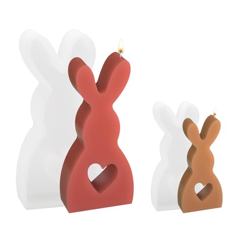 2 Stück Osterhasen Silikon Formen, 3D Form Ostern Kaninchen Kerze Form Seife Form Nette Kaninchen Kerze Formen Silikon Form Kaninchen Kerze von BRISKORE