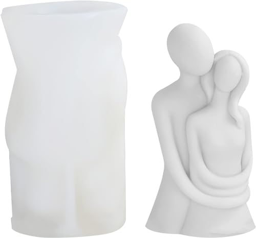 BRISKORE 3D Körper Kerzenform, Silikonform Kerzen Körper Paar Umarmen Kerzenformen Handgemachtes DIY Silikon Kerzenherstellung, für Handarbeit Ornamente Duftkerze Handgefertigte Seife (White Couples) von BRISKORE