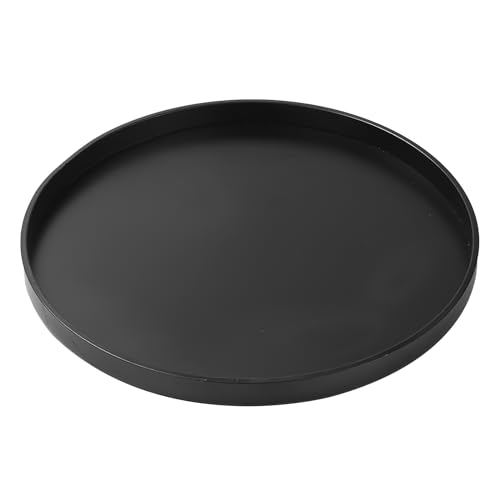 Deko Tablett, 30cm serviertablett rund Schwarz dekoschale schwarz tablett rund schwarz Tray tablett dekoteller rund tablett schwarz Dekotablett aus Metall von BRISKORE