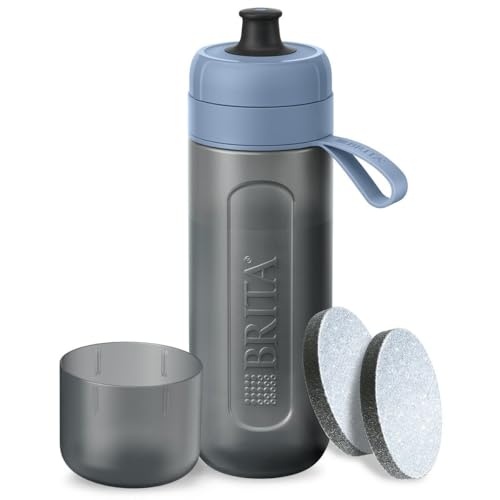 BRITA Active Dark Blue Filterflasche - Filter MicroDisc-Technologie, Optimaler Geschmack für überall genießen, BPA-freie Wasserflasche, 0,6 Liter von BRITA