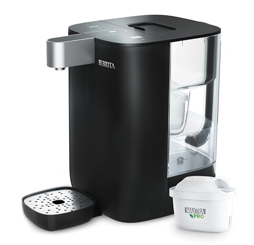 BRITA Cube Wasserspender für zuhause (4L) – mit Tassenvolumen- & Temperatureinstellung, bakterienfreies Wasser dank UV-C-Technologie & integrierter MAXTRA PRO Extra Kalkschutz Wasserfilterkartusche von BRITA
