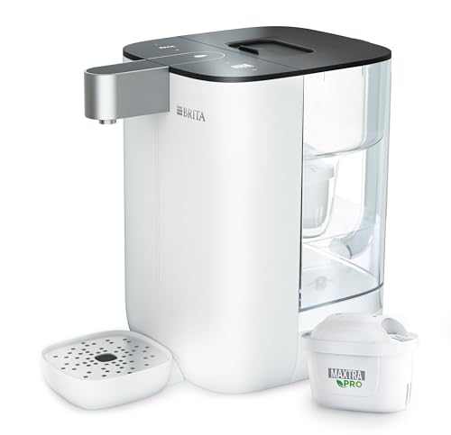 BRITA Cube Wasserspender für zuhause (4L) – mit Tassenvolumen- & Temperatureinstellung, bakterienfreies Wasser dank UV-C-Technologie & integrierter MAXTRA PRO Extra Kalkschutz Wasserfilterkartusche von BRITA
