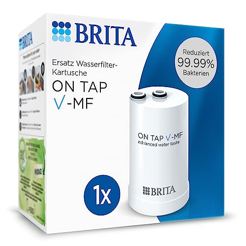 BRITA Filterkartusche für ON TAP Pro V-MF Wasserfilter für den Wasserhahn (600l) - Ersatzkartusche reduziert 99,99% Bakterien, Chlor, Mikroplastik und Metalle wie Blei und Kupfer von Brita
