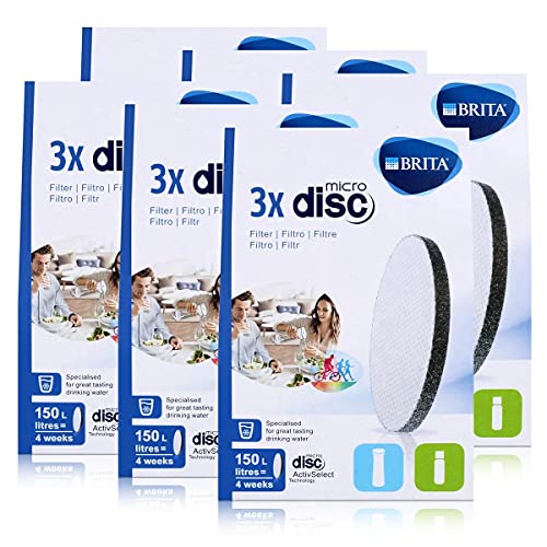 BRITA MicroDisc Wasserfilter 3stk. - Passend für BRITA fill&go Wasserfilter-Flaschen und BRITA fill&serve Wasserfilter-Karaffen (6er Pack) von Brita