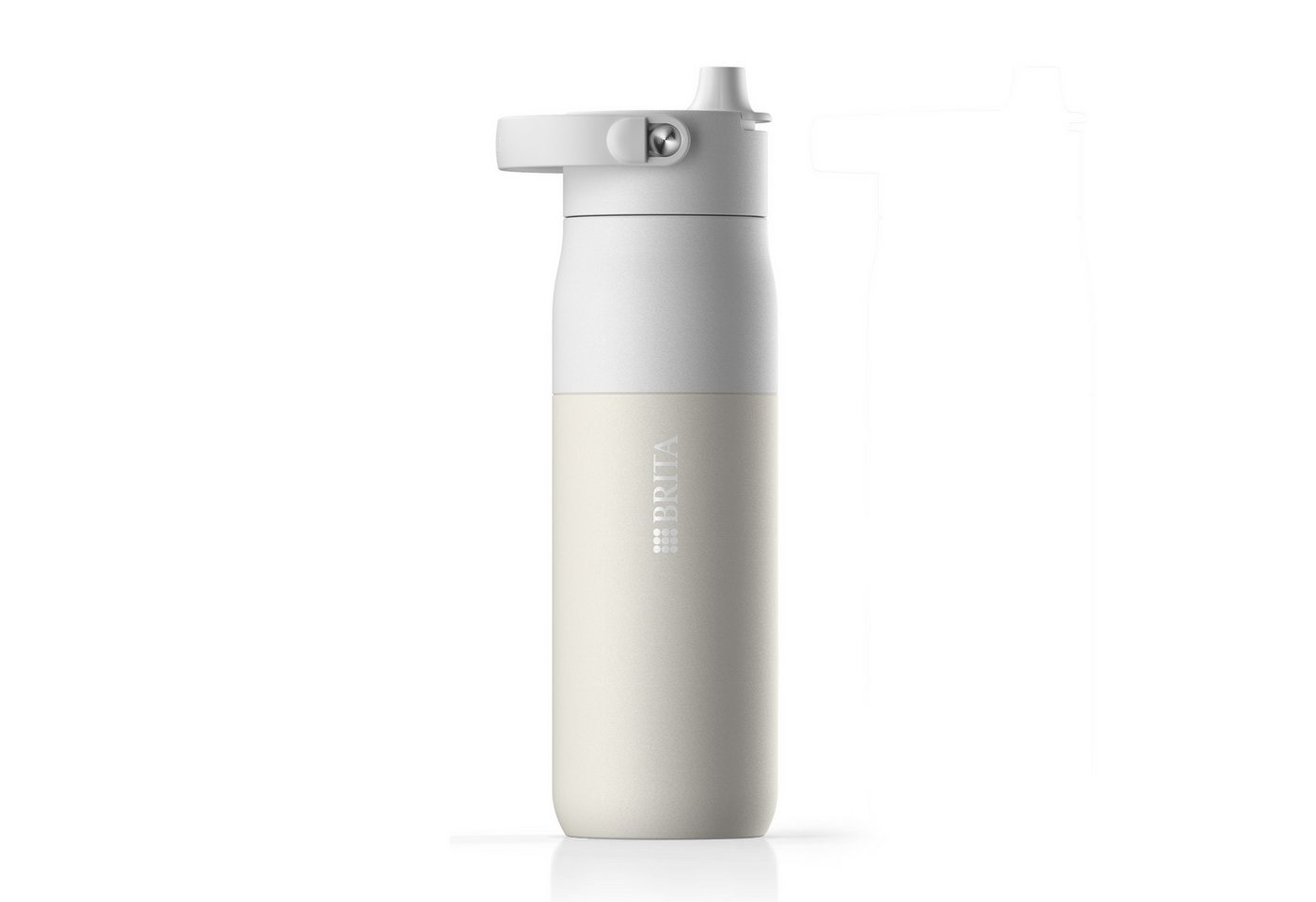 BRITA Trinkflasche BRITA LARQ Essential Trinkflasche (680ml) weiß mit Strohhalm, Edelstahl Wasserflasche mit doppelwandiger Isolation - hält 24h kalt von BRITA
