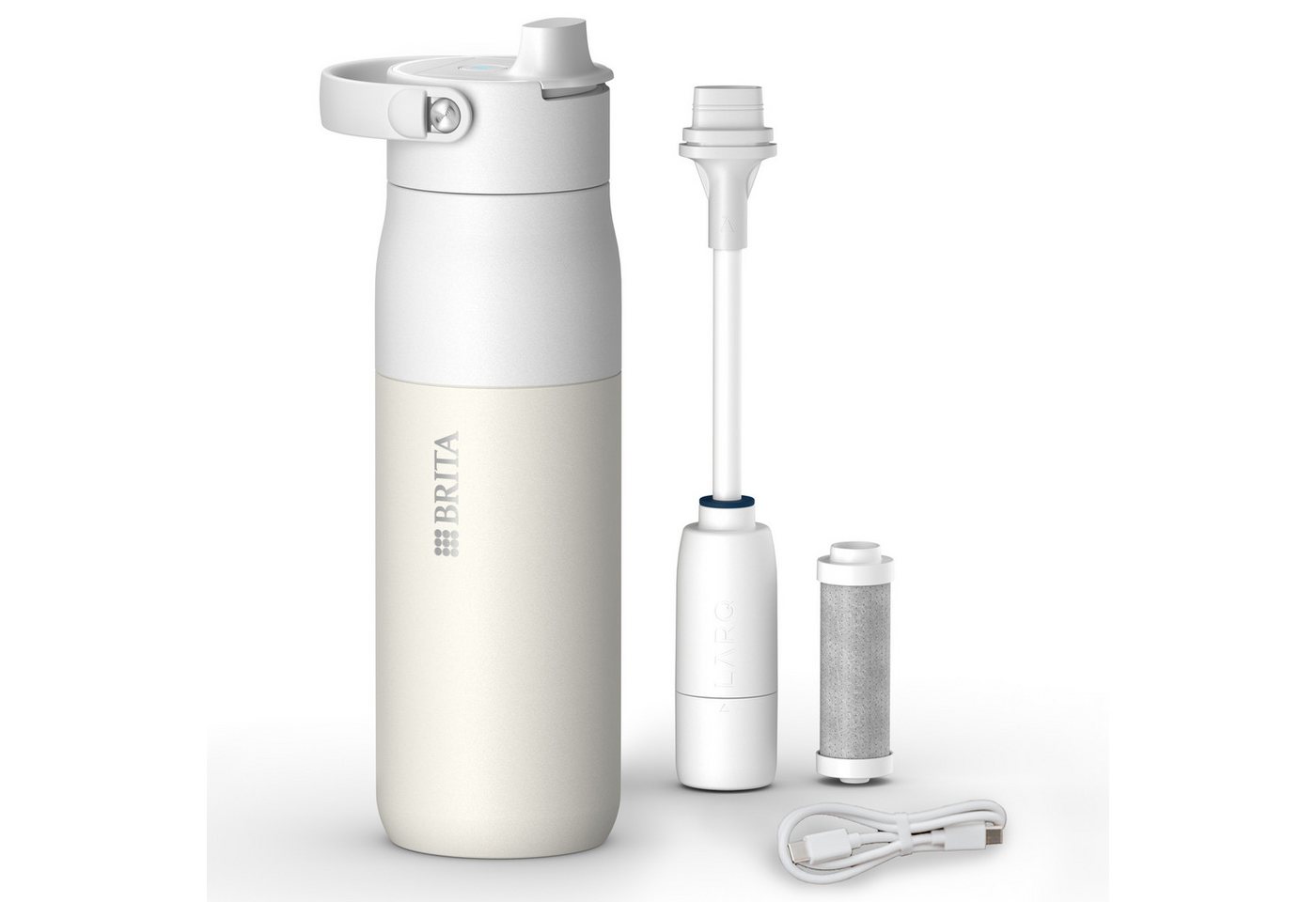 BRITA Trinkflasche BRITA LARQ iQ Digitale Filter Trinkflasche (680 ml), inkl. Hydration Tracking (App), Aktivkohle Wasserfilter & UV-C von BRITA