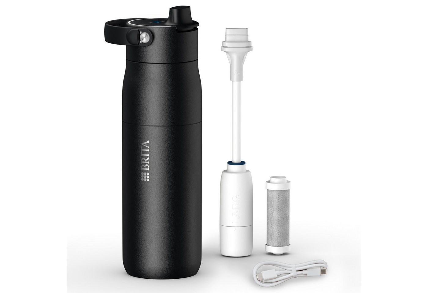 BRITA Trinkflasche BRITA LARQ iQ Digitale Filter Trinkflasche (680 ml), inkl. Hydration Tracking (App), Aktivkohle Wasserfilter & UV-C von BRITA