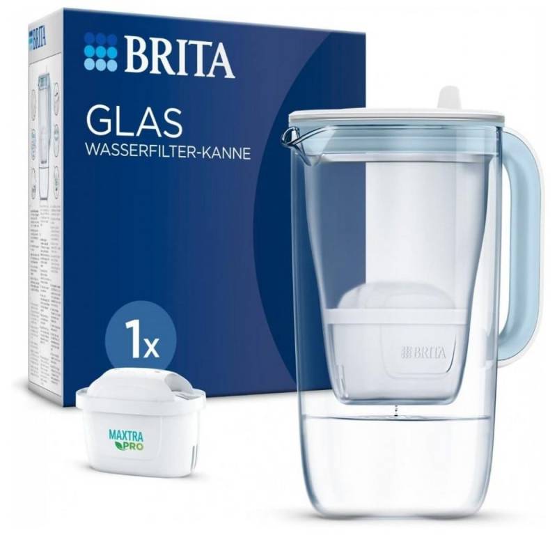 BRITA Wasseraufbereiter Glas Kanne Model One - Wasserfilter-Kanne - Glas-weiss, 2,5 l, (Set) von BRITA