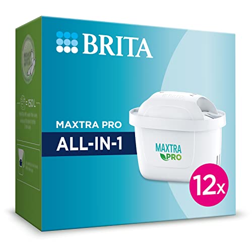 BRITA Filterkartuschen MAXTRA PRO All-in-1 – 12er Pack (Jahresvorrat) – BRITA Ersatzkartusche reduziert Kalk, Chlor, Blei, Kupfer, Pestizide & Verunreinigungen für Trinkwasser mit besserem Geschmack von BRITA
