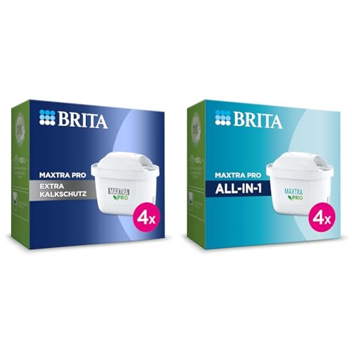 BRITA Wasserfilter-Kartusche MAXTRA PRO Extra Kalkschutz – 4er Pack & Wasserfilter-Kartusche MAXTRA PRO All-in-1 – 4er Pack von BRITA