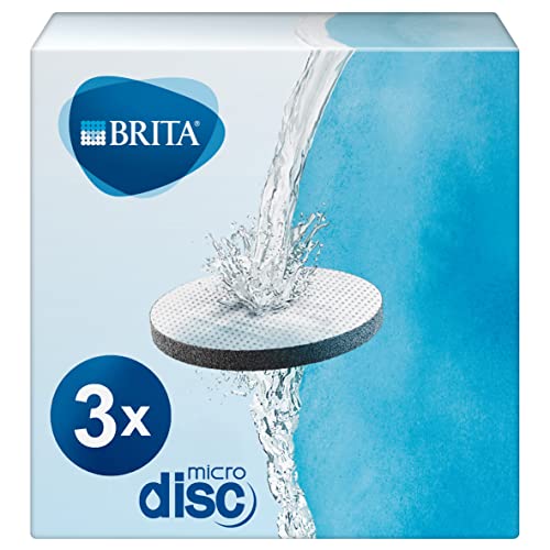 BRITA Wasserfilter MicroDisc 3er Pack, Filter für alle BRITA Trinkflaschen und Karaffen zur Reduzierung von Chlor, Mikropartikel und anderen geschmacksstörenden Stoffen im Leitungswasser, Schwarz von BRITA