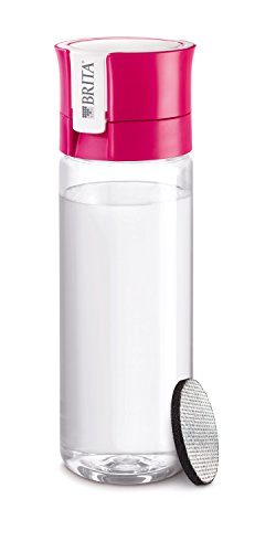 Brita 1016333 Trinkflasche mit Filter fill and go, Deckel: Polypropylen, Mundstück: Polyethylen, Korpus: BPA-freier Kunststoff, rosa, 7.5 x 7.5 x 22.0 cm von BRITA