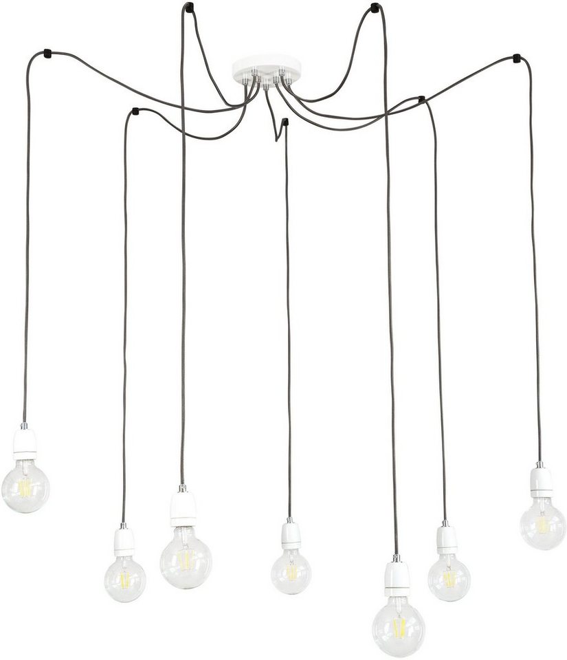 BRITOP LIGHTING Pendelleuchte PORCIA SPIDER, ohne Leuchtmittel, Hängeleuchte, Retro-Design mit Porzellan, Textilkabel in Anthrazit von BRITOP LIGHTING