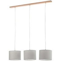 [GEBRAUCHT] B-Ware Britop Hängeleuchte Corralee Pendelleuchte Deckenlampe Grau Eiche Textil 3flg von BRITOP