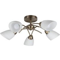 [GEBRAUCHT] Britop Deckenlampe Varietta Deckenleuchte Leuchte Lampe Glas Altmessing 5 Fl. B-Ware von BRITOP