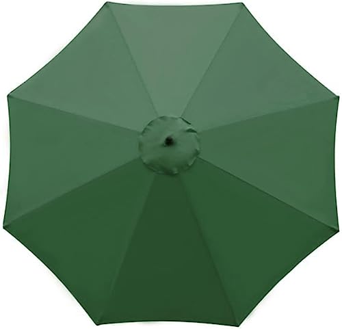 BRIXBEE Sonnenschirm-Ersatztuch, 3 m, 8 Rippen, Garten-Sonnenschirm, Überdachung für Terrasse, Sonnenschirm, Markttisch, Regenschirm, Ersatzdach grün von BRIXBEE