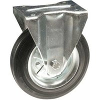 Brixo - Gabelrad mit fester Platte in verzinkter Stahl und Gummi -Ring - Ø160 mm. von BRIXO