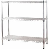 Brixo - Regal verchromte Stahl -Kit -Regal mit verstellbaren Füßen für Haus- und Büro 3 oder 5 Regale - 3 ripiani 90x35xH90 cm von BRIXO