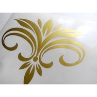 10 Damast Aufkleber, Abnehmbare Art Deco Tapeten Dekorative Wand Muster Gold Metallic Aufkleber Schnörkel Ornament von BRJstudioEurope