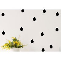 30 Regentropfen Aufkleber, Kinderzimmer Wandaufkleber, Regen Vinyl-Wand-Aufkleber, Abnehmbare Aufkleber von BRJstudioEurope