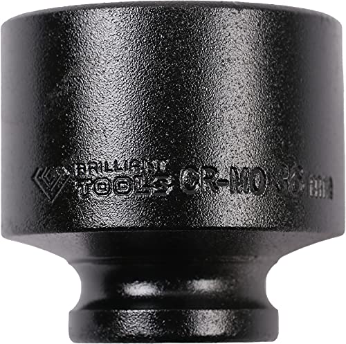 BRILLIANT TOOLS BT022683 1/2" Kraft-Stecknuss Zwölfkant 36 mm, kurz [Powered by KS TOOLS] von BRILLIANT TOOLS
