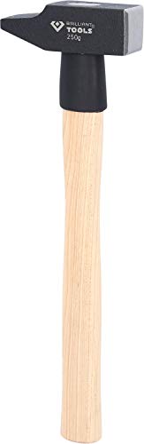 BRILLIANT TOOLS BT077025 Schlosserhammer mit Hickory-Stiel, 250 g, französische Form [Powered by KS TOOLS] von BRILLIANT TOOLS