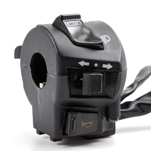 22mm 7/8 "Motorrad -Lenkerschalter Controller kompatibel mit den meisten Fahrrädern Hornknopf drehen Elektrische Nebelscheinwerferleuchte Leuchtstartschalter(Left Switch) von BRMeLOfgc