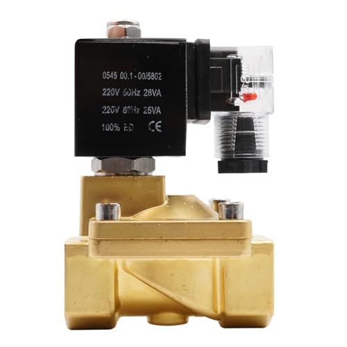 BRODEFUP 1 Stück Membran-Magnetventil, G1/2" bis G2 Messing, normalerweise geschlossenes Wasserventil, 0~16bar(2",DC 12V_VITON) von BRODEFUP