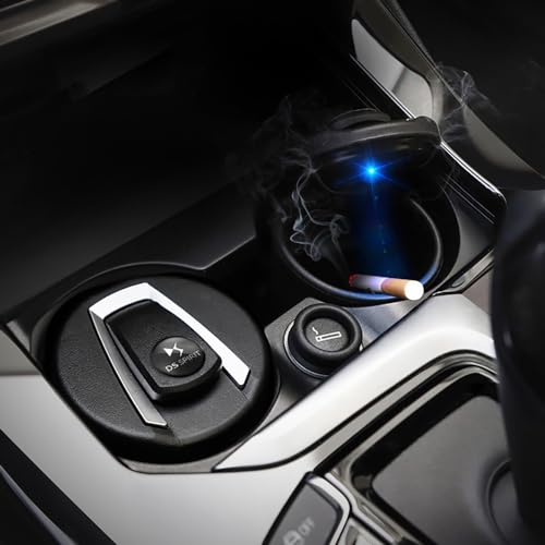Auto-Aschenbecher für DS 3 / DS 3 Crossback/DS 4 / DS 5 / DS 7 / DS 7 Crossback/DS 9 Easy Clean Up Abnehmbarer Autoaschenbecher mit LED-Licht Selbstverlöschender Ashtray von BROHN