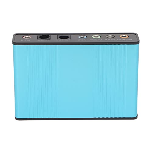 5.1-Soundkarte, USB-Soundkarte. Einfach zu Installierender SCMS-unterstützter Multiport für Laptop (Blue) von BROLEO