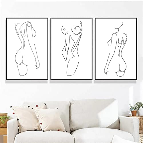 Abstrakte Frauen-Körperlinienzeichnungen Leinwandgemälde sexy Frauen Wandkunst Poster minimalistische Kunstdrucke nordische Bilder Heimdekoration ohne Rahmen 50 x 70 cm x 3 Stück Abstrakte Frauen-Körperlinienzeichnungen Leinwandgemälde sexy Frauen Wandkunst Poster minimalistische Kunstdrucke nordische Bilder Heimdekoration ohne Rahmen 50 x 70 cm x 3 Stück von BROLEO