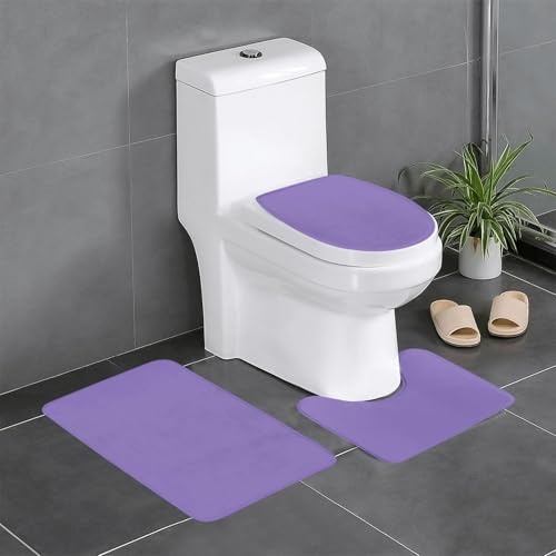 BROLEO 3-teiliges Anti-Rutsch-Bodenmatten-Set, kräftiger violetter Druck, Badezimmerteppiche für ultimativen Komfort, Hauptbadezimmer BROLEO 3-teiliges Anti-Rutsch-Bodenmatten-Set, kräftiger violetter Druck, Badezimmerteppiche für ultimativen Komfort, Hauptbadezimmer von BROLEO