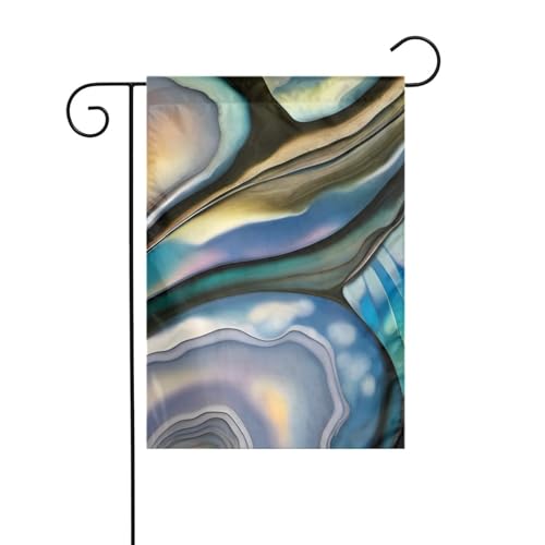 BROLEO Abalone-Perlmutt-Druck, Gartenflaggenmast für den Außenbereich, Innenhof, Dekoration, modisch, 30,5 x 45,7 cm von BROLEO