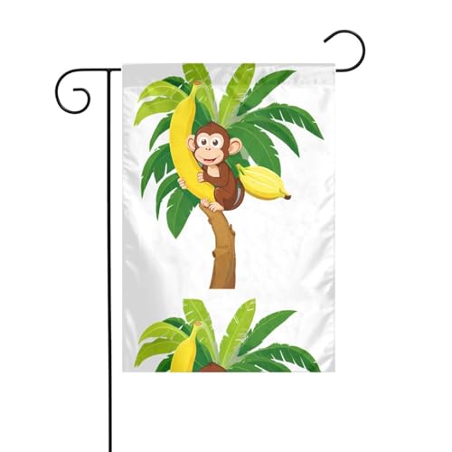 BROLEO Affe auf Bananenbaum, Druck, Gartenflaggenmast, Outdoor-Hofdekoration, modisch, 30,5 x 45,7 cm BROLEO Affe auf Bananenbaum, Druck, Gartenflaggenmast, Outdoor-Hofdekoration, modisch, 30,5 x 45,7 cm von BROLEO