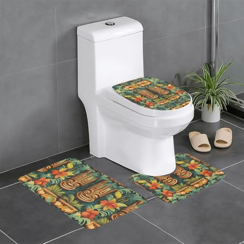 BROLEO Aloha Tiki rutschfeste Bodenmatte, dreiteiliges Set, Badezimmerteppich, rutschfest, langlebig BROLEO Aloha Tiki rutschfeste Bodenmatte, dreiteiliges Set, Badezimmerteppich, rutschfest, langlebig von BROLEO