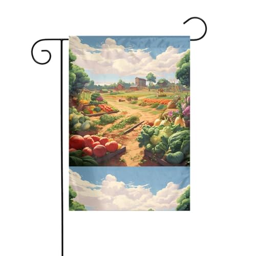 BROLEO Bunte Gemüsefarm Druck Garten Fahnenmast Outdoor Hof Dekoration Mode 30,5 x 45,7 cm von BROLEO