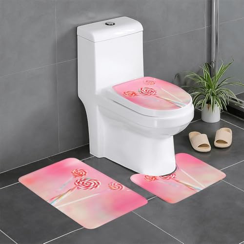 BROLEO Bunte Lutscher-Druck, rutschfeste Bodenmatte, dreiteiliges Set, Badezimmerteppich, rutschfest, langlebig BROLEO Bunte Lutscher-Druck, rutschfeste Bodenmatte, dreiteiliges Set, Badezimmerteppich, rutschfest, langlebig von BROLEO