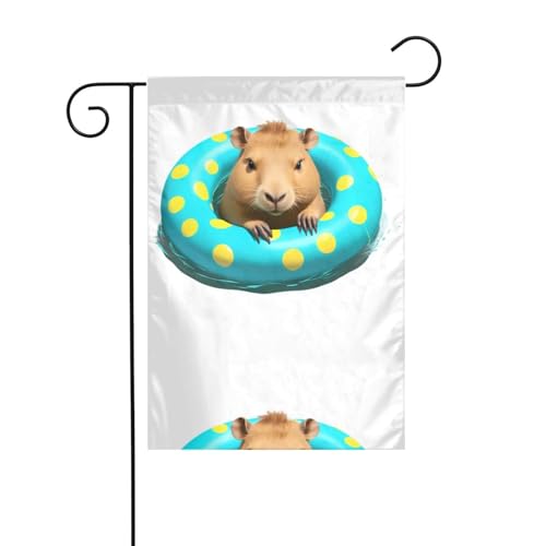 BROLEO Capybara im Schwimmring Druck Gartenflaggenmast Outdoor Hofdekoration Mode 30,5 x 45,7 cm BROLEO Capybara im Schwimmring Druck Gartenflaggenmast Outdoor Hofdekoration Mode 30,5 x 45,7 cm von BROLEO