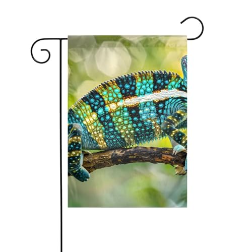 BROLEO Chamäleon auf Ast Druck Garten Fahnenmast Outdoor Hofdekoration Mode 30,5 x 45,7 cm von BROLEO