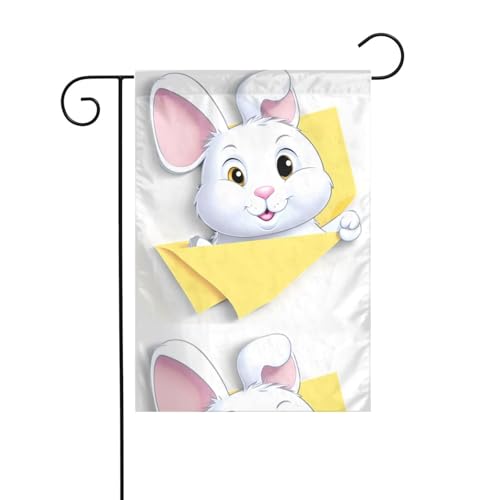 BROLEO Das kleine weiße Kaninchen auf der Haftnotiz Druck Gartenflaggenmast Outdoor Hofdekoration Mode 30,5 x 45,7 cm BROLEO Das kleine weiße Kaninchen auf der Haftnotiz Druck Gartenflaggenmast Outdoor Hofdekoration Mode 30,5 x 45,7 cm von BROLEO