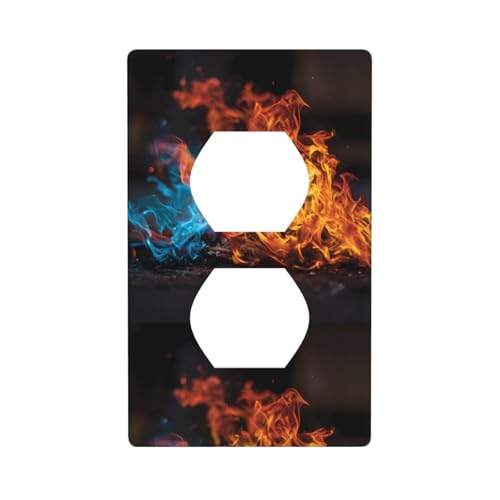 BROLEO Doppelsteckdosenwandpaneel mit bunten Flammen, dekorativ für Wohn- und Gewerbebereiche, 11,4 x 7 cm BROLEO Doppelsteckdosenwandpaneel mit bunten Flammen, dekorativ für Wohn- und Gewerbebereiche, 11,4 x 7 cm von BROLEO