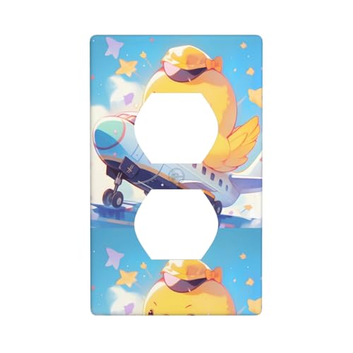 BROLEO Duckling on a Plane Printing Double Socket Wall Panel Decorative for Residential and Commercial Areas 11.4x7.0 cm BROLEO Duckling on a Plane Printing Double Socket Wall Panel Decorative for Residential and Commercial Areas 11.4x7.0 cm von BROLEO