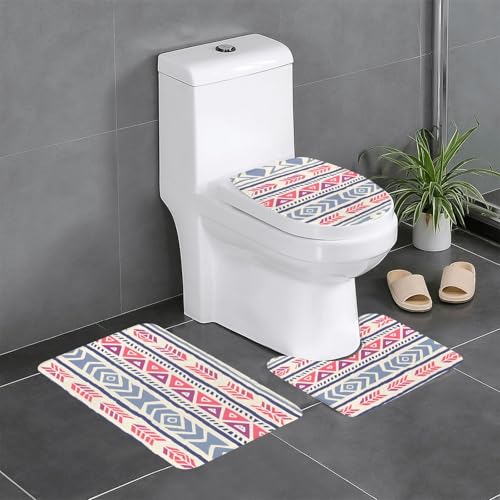 BROLEO Einfarbiges geometrisches Blumenmuster, rutschfeste Bodenmatte, dreiteiliges Set, Badezimmerteppich, rutschfest, langlebig BROLEO Einfarbiges geometrisches Blumenmuster, rutschfeste Bodenmatte, dreiteiliges Set, Badezimmerteppich, rutschfest, langlebig von BROLEO