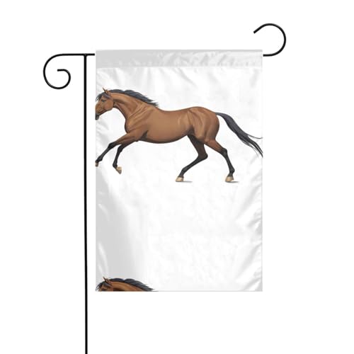 BROLEO Galoppierendes Kriegspferd Druck Garten Fahnenmast Outdoor Hofdekoration doppelseitig 30,5 x 45,7 cm von BROLEO