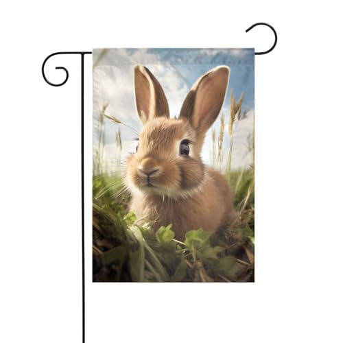 BROLEO Gartenflaggenmast mit Hase auf grünem Gras, doppelseitig, 30,5 x 45,7 cm BROLEO Gartenflaggenmast mit Hase auf grünem Gras, doppelseitig, 30,5 x 45,7 cm von BROLEO