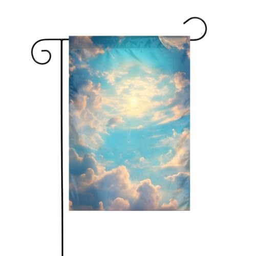 BROLEO Gartenflaggenmast mit Wolkenhimmel, Dekoration, modisch, 30,5 x 45,7 cm von BROLEO