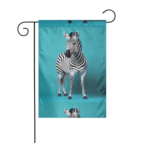 BROLEO Gartenflaggenmast mit Zebramuster, doppelseitig, 30,5 x 45,7 cm von BROLEO