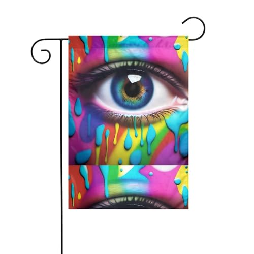 BROLEO Gartenflaggenmast mit bunten Tränen, doppelseitig, 30,5 x 45,7 cm BROLEO Gartenflaggenmast mit bunten Tränen, doppelseitig, 30,5 x 45,7 cm von BROLEO