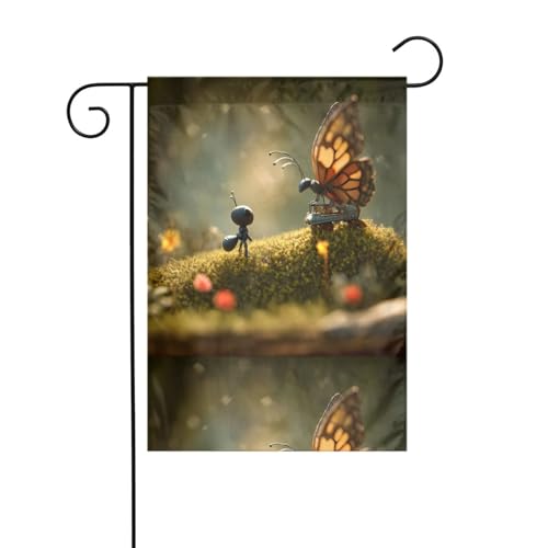 BROLEO Gartenflaggenmast mit kleinen Ameisen und Schmetterlingen bedruckt, doppelseitig, 30,5 x 45,7 cm BROLEO Gartenflaggenmast mit kleinen Ameisen und Schmetterlingen bedruckt, doppelseitig, 30,5 x 45,7 cm von BROLEO